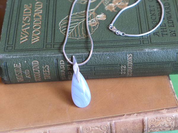 Vintage and Preloved Blue Lace Agate Pendant