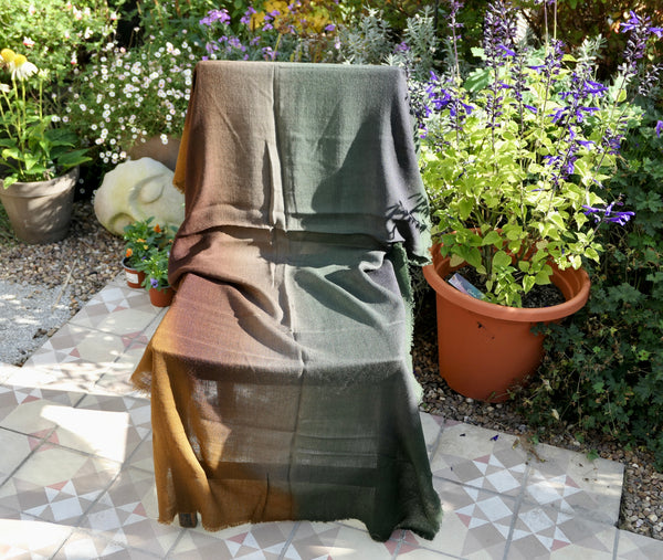Brown Storm Wool and Modal Ombre Scarf