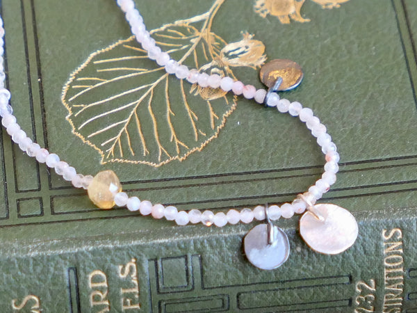Sunstone and Citrine Bead Necklace