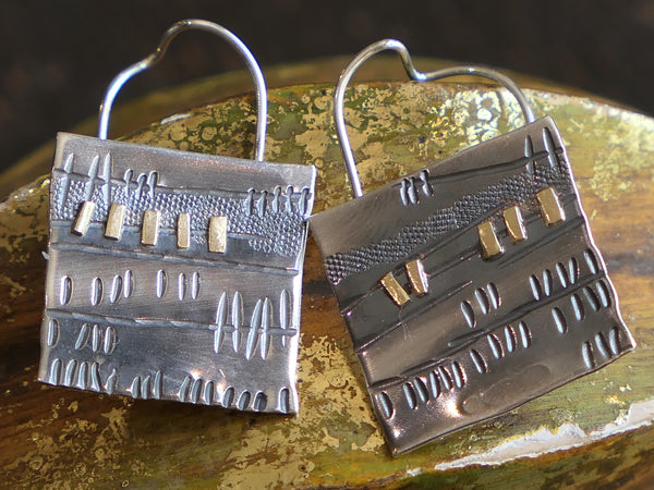 Square Landscape Earrings