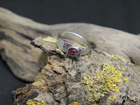 Monolith Textured Ring with Pink Tourmaline
