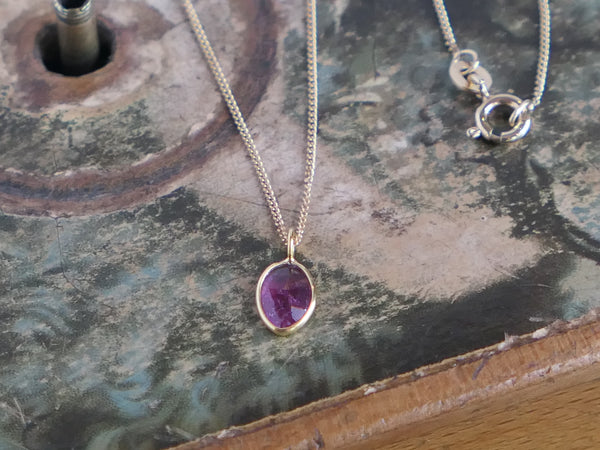 Tiny Pink Tourmaline Pendant