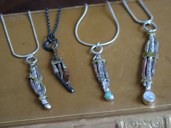 Organic Textured Mixed Metal Pendant