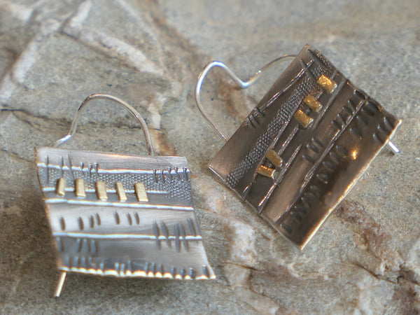 Square Landscape Earrings