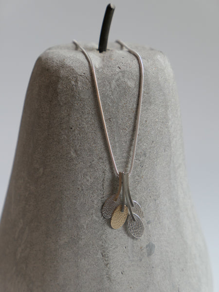 Silver and 14ct Gold Filled Four Oval Pendant