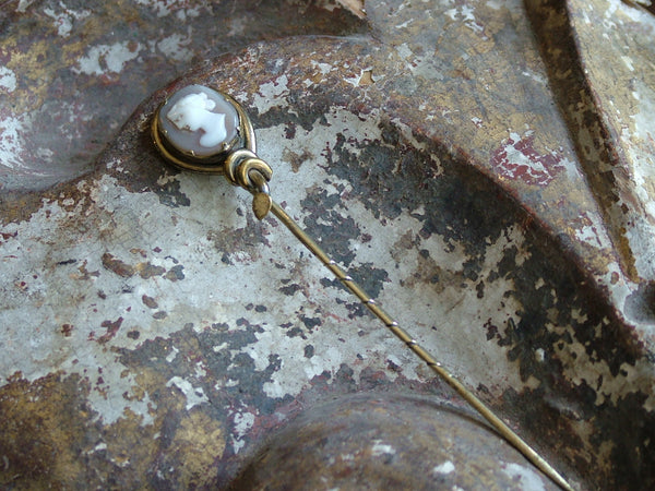 Vintage and Preloved Hat Pin with Cameo