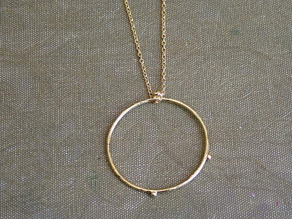 Large Dot Hoop Pendant