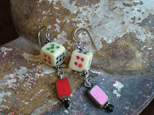 Vintage and Preloved Lucky Dice Earrings
