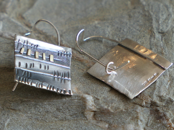 Square Landscape Earrings