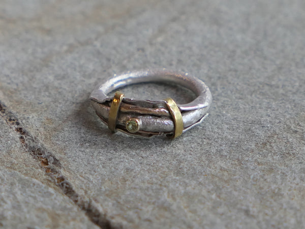 Mixed Metal Ring with Peridot