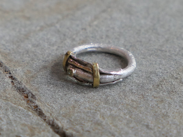 Mixed Metal Ring with Peridot