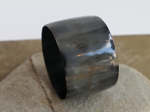 Brown Natural Wide Buffalo Horn Bangle