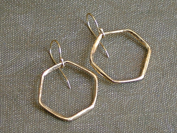 Large Hexagon Earrings