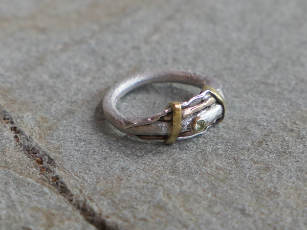 Mixed Metal Ring with Peridot