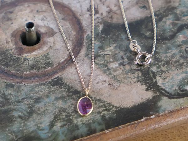 Tiny Pink Tourmaline Pendant