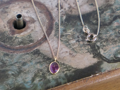 Tiny Pink Tourmaline Pendant