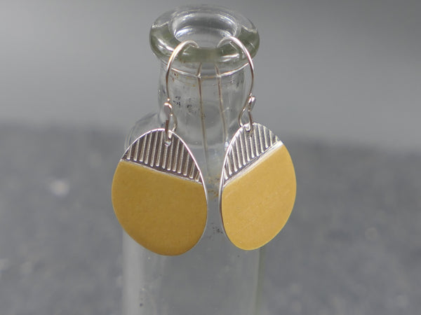 Island Drop Earrings Yellow with Satin Silver