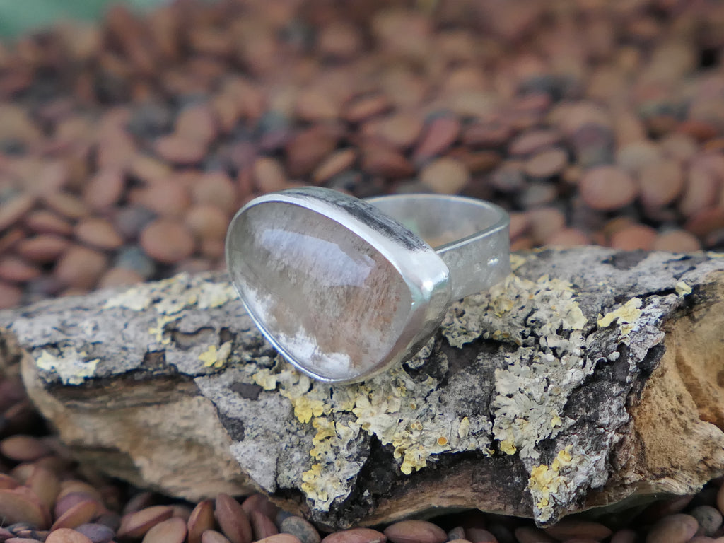 Silver and Garden Quartz Ring