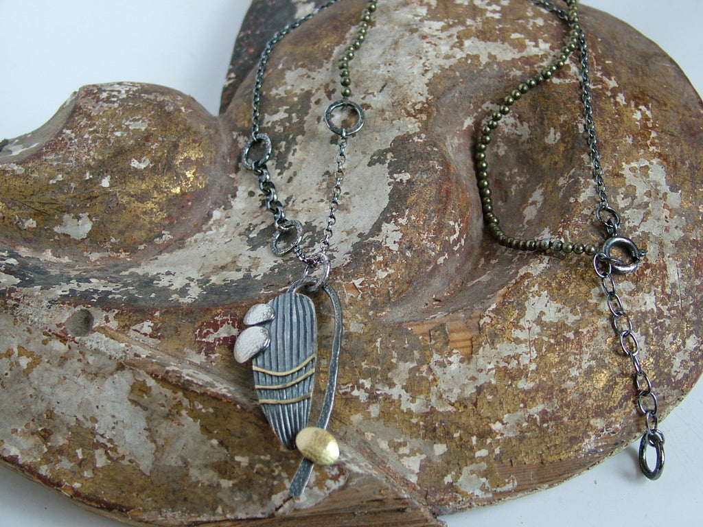Pyrite Bead and Silver Necklace
