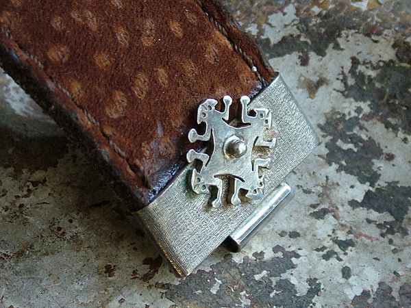 Vintage and Preloved Embossed Leather Cuff