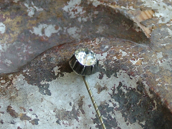 Vintage and Preloved Hat Pin with Clear Stone