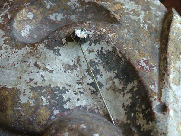 Vintage and Preloved Hat Pin with Clear Stone