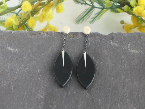 Drop Leaf Chain Earrings