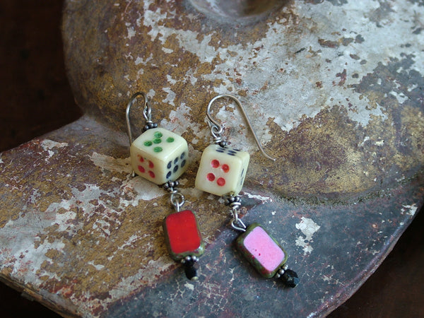 Vintage and Preloved Lucky Dice Earrings