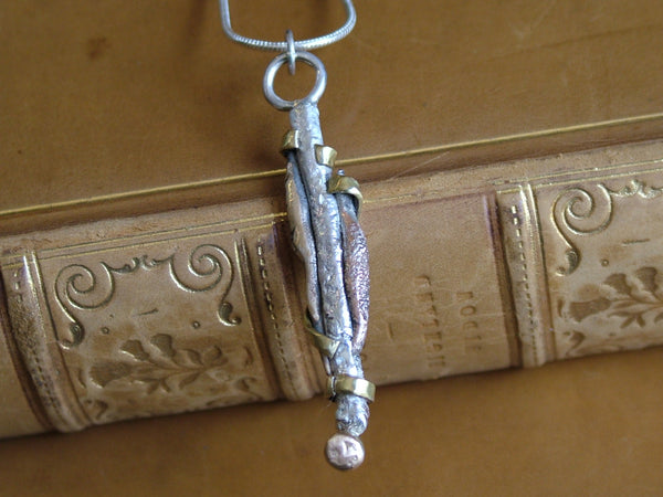 Organic Textured Mixed Metal Pendant