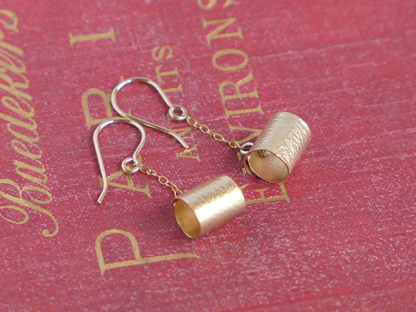 14ct Gold Filled Scroll Drop Earrings