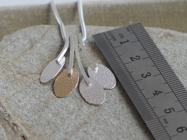 Silver and 14ct Gold Filled Four Oval Pendant