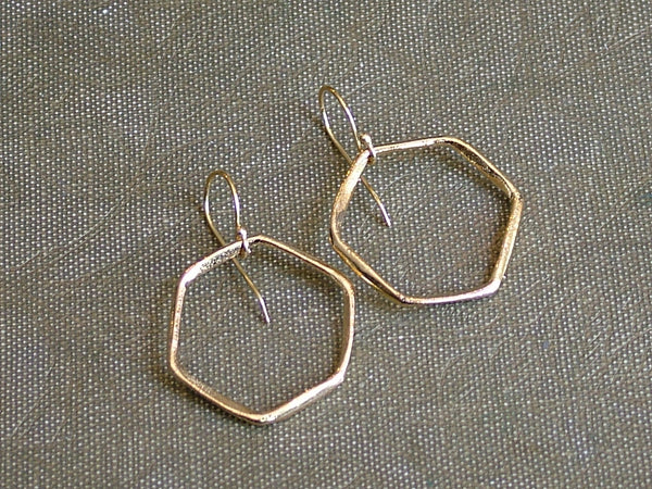 Large Hexagon Earrings