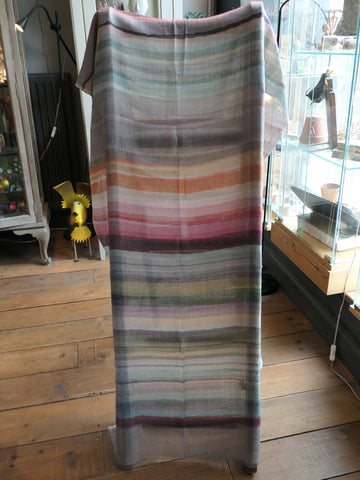 Warm Stripe Digitally Printed Wool and Silk Scarf