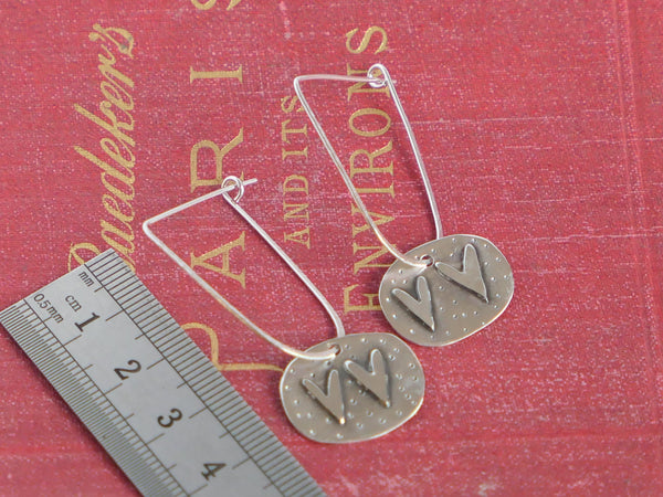 Double Heart Drop Earrings