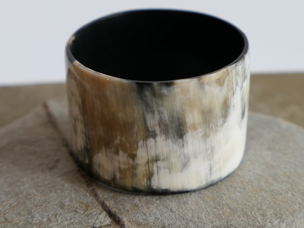 Black Natural Wide Buffalo Horn Bangle