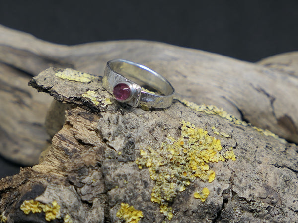 Monolith Textured Ring with Pink Tourmaline