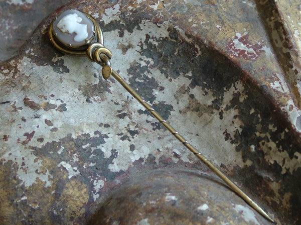 Vintage and Preloved Hat Pin with Cameo