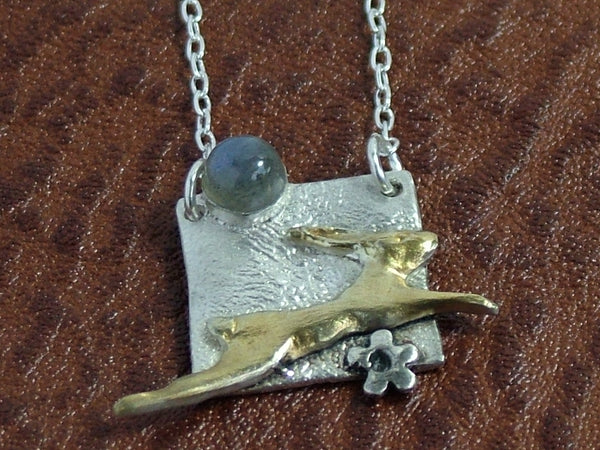 Hare in Square Pendant