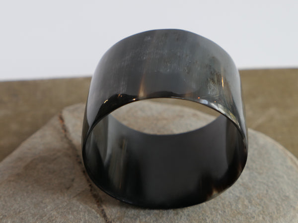 Brown Natural Wide Buffalo Horn Bangle