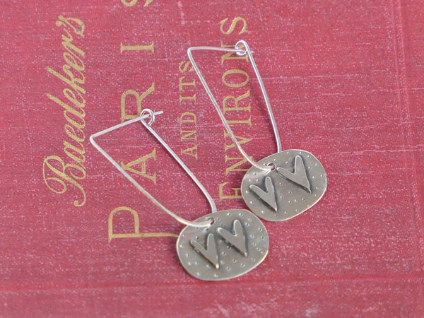 Double Heart Drop Earrings