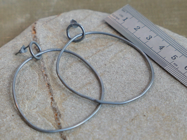Large Silver Kinetic Hoop Earrings