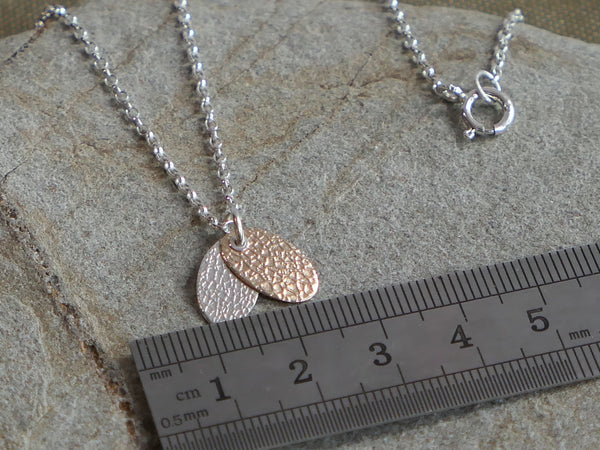 Silver and 14 ct Gold Filled Double Oval Pendant