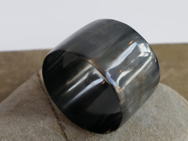 Brown Natural Wide Buffalo Horn Bangle