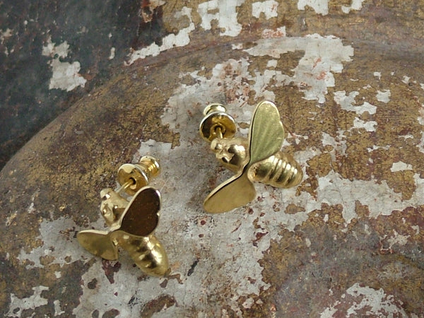 Gold Plated Silver Bee Earrings