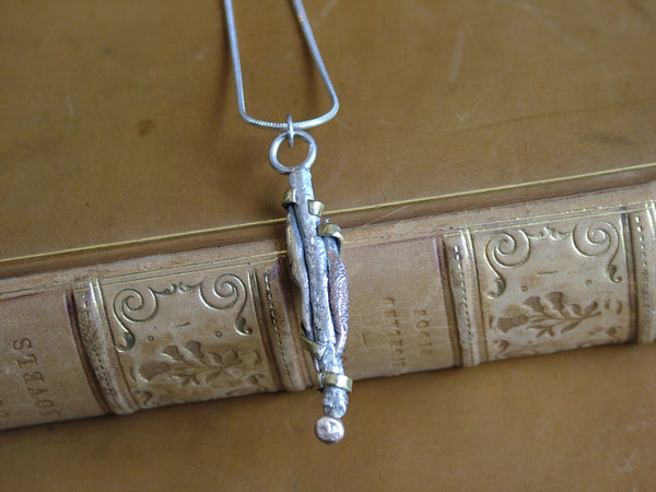 Organic Textured Mixed Metal Pendant