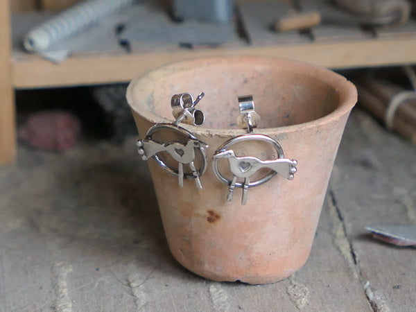 Crow in a Hoop Studs