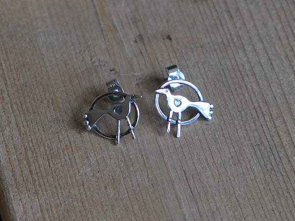 Crow in a Hoop Studs