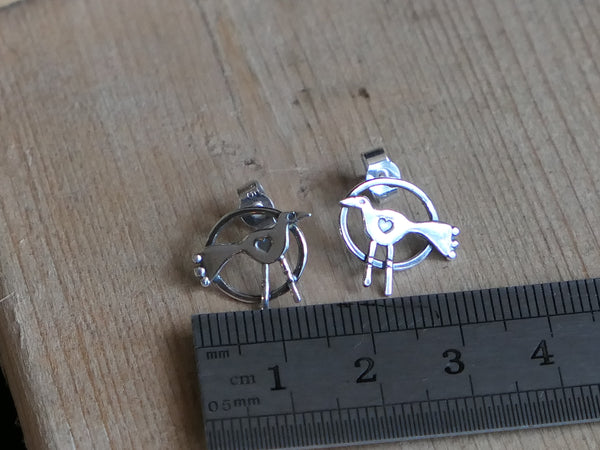 Crow in a Hoop Studs