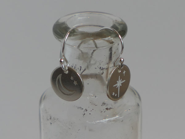 North Star and Moon Earrings