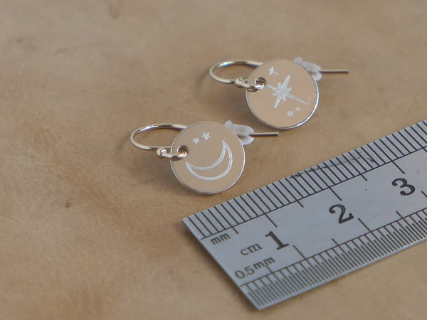 North Star and Moon Earrings